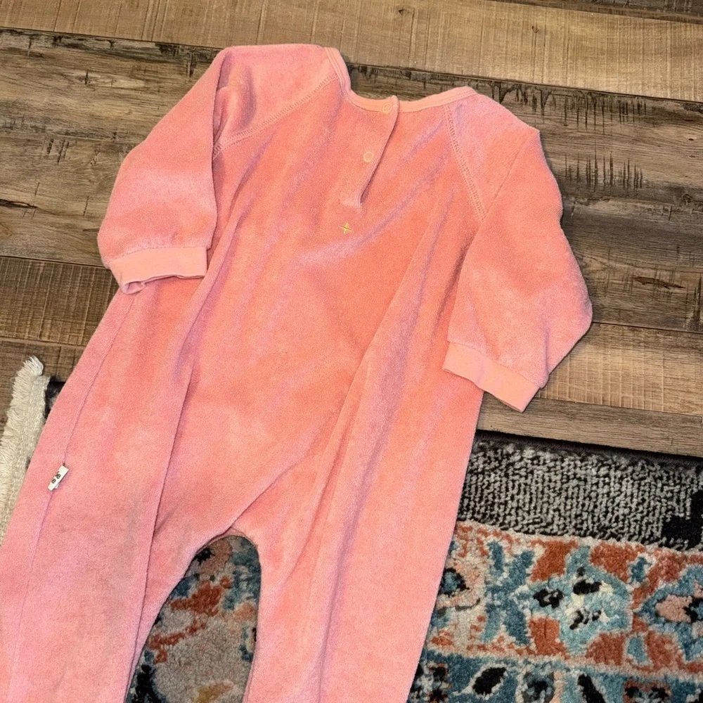 Goldie + Ace Terrycloth Pink Long Sleeve Casual Romper Onsie Outfit 12-18MOS